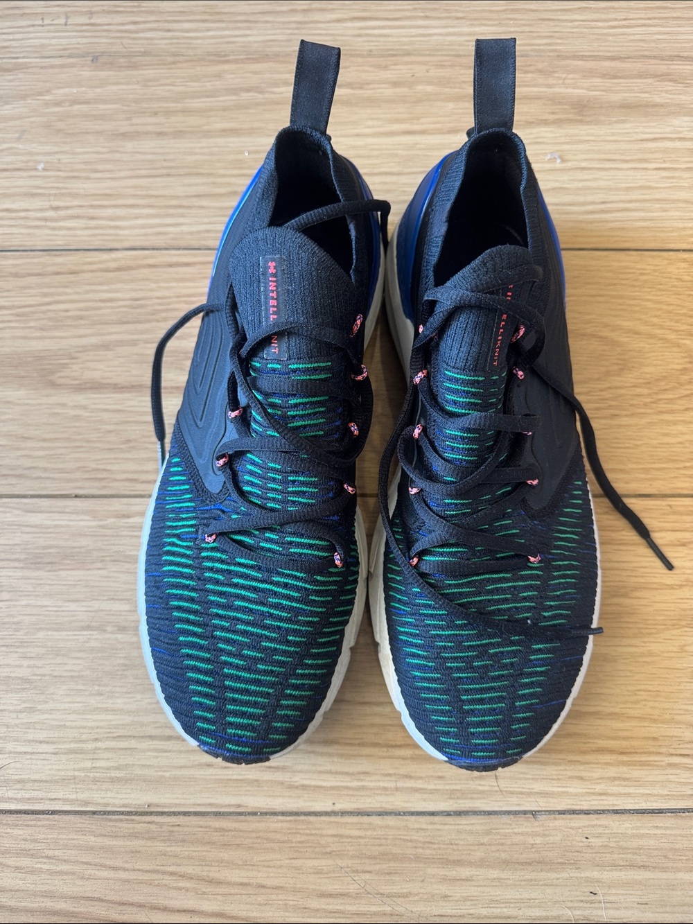 Under Armour Black Knit Sneakers with Green Accents